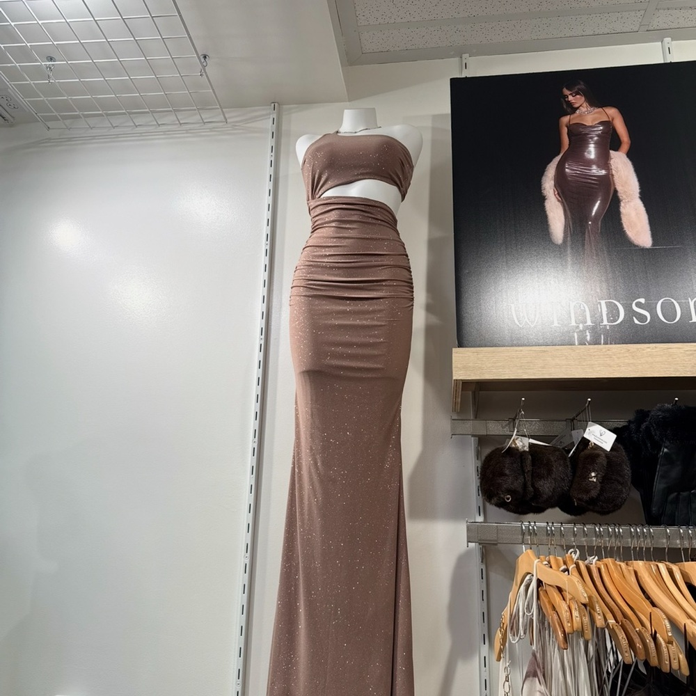 Windsor Shimmering Brown Maxi Skirt